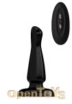 Buttplug - Rubber Vibrating - 5 Inch - Model 3 - Black (Bottom Line)