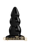 Buttplug - Rubber - 6 Inch - Model 6 - Black (Bottom Line)